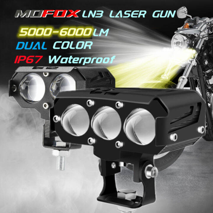 MOFOX LN2 LN3 Laser Gun LED Spotlight for Motorcycle Jeepney Car Off