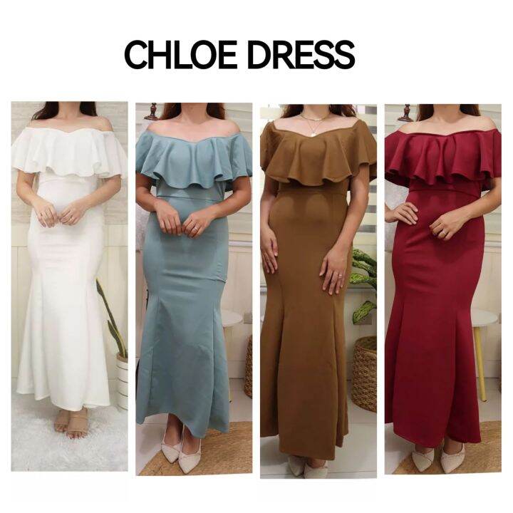 CHLOE BODYCON LONG GOWN BRIDESMAIDS ENTOURAGE CIVIL WEDDING | Lazada PH