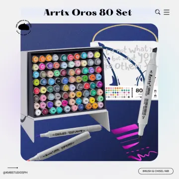 Arrtx OROS 80/90 Colors Alcohol Markers Brush Tip Sketching Marker Pen with  Portable Packaging Box for Artist and Beginners Kids