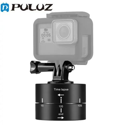 PULUZ 360 Degrees Panning Rotation 60 / 120 Minutes Time Lapse Stabilizer Tripod Head Adapter for GoPro 11 10 9 8 7 &amp; Action Cameras