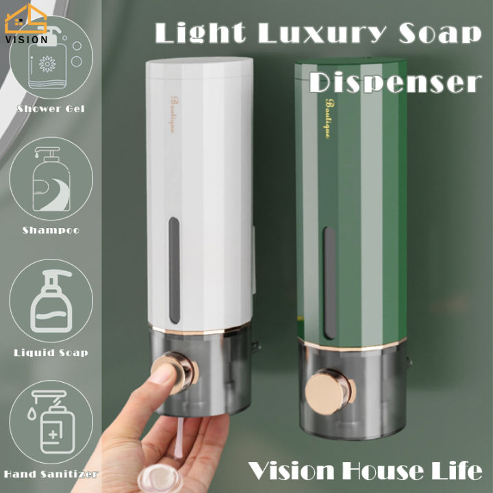 Bathroom Wall Mounted Hand Press Shower Soap Liquid Shampoo Dispenser