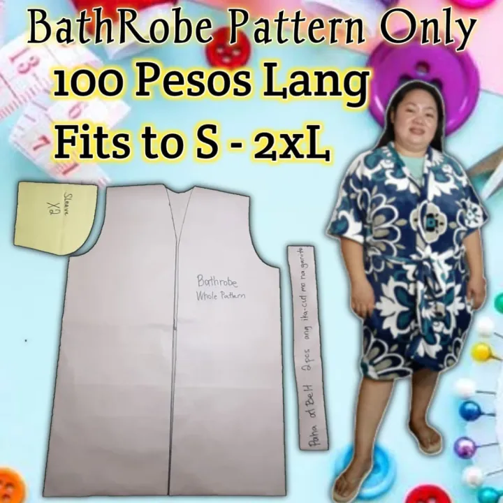 Bathrobe Pattern Only 100 pesos lang Kasya na ito sa small to plus size