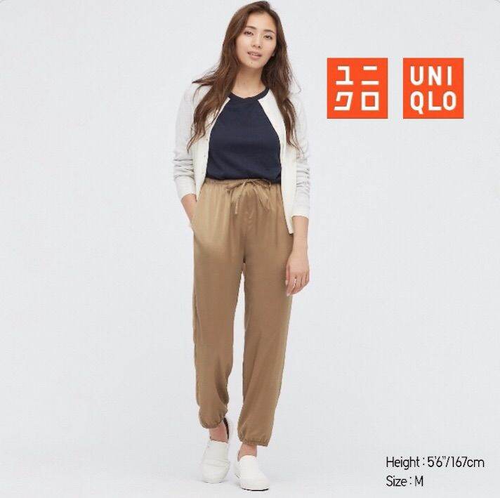 ขายดี-กางเกงuniqlo-แท้-women-satin-drape-jogger-pants-กางเกงผ้าซาติน-นุ่ม-เบา-ใส่สบาย-ยูนิโคล่แท้-กางเกงuniqlo-มีขาจั๊ม-สวย