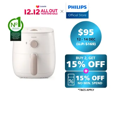 Philips Airfryer 3000 Series L Compact Airfryer - White (HD9100)