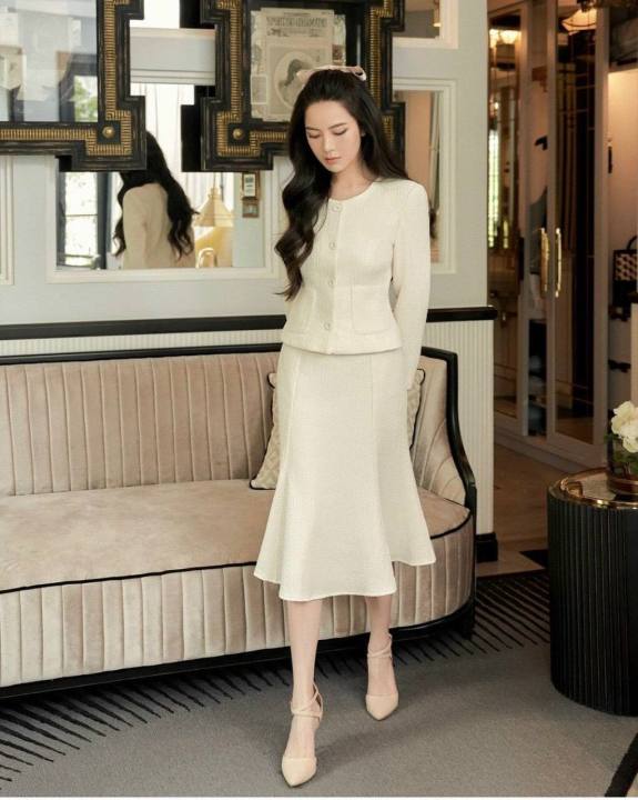 Chân Váy Nữ Công Sở NK Fashion Dáng Dài Đuôi Cá Lệch Kèm Đai Eo Chất