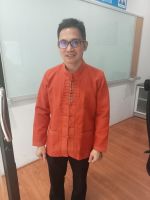 เสื้อพื้นเมืองชาย อัดกาว สี Orange