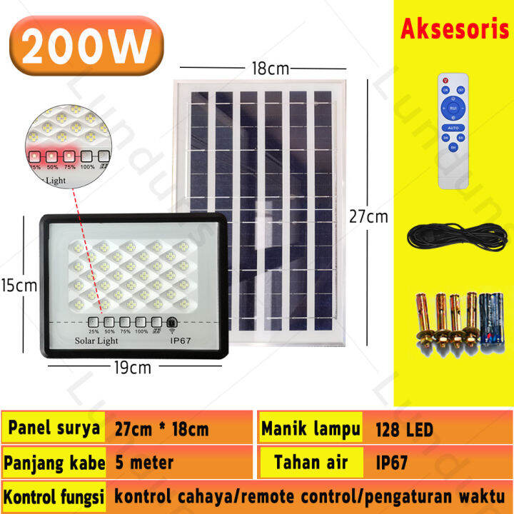 COD 300W Lampu Led Solar Panel Surya Solar Light Waterproof Lampu LED ...