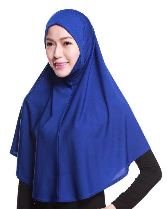 XL Sizef Instant Hijab With Chin Part Prayer Headscarf Plain Muslim Women Wear Lazada PH