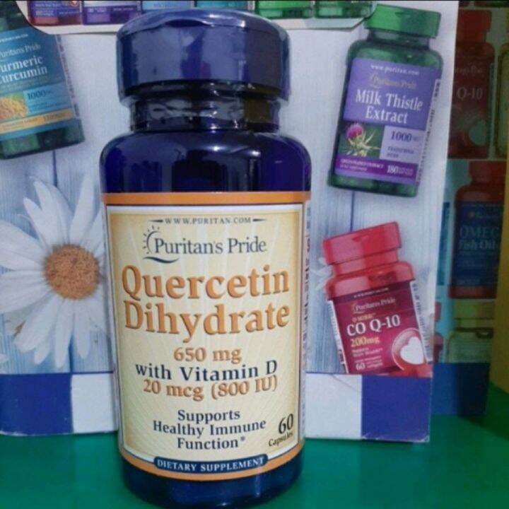 Quercetin Dihydrate 650mg with Vitamin D 800iu 60 Capsules Puritan's