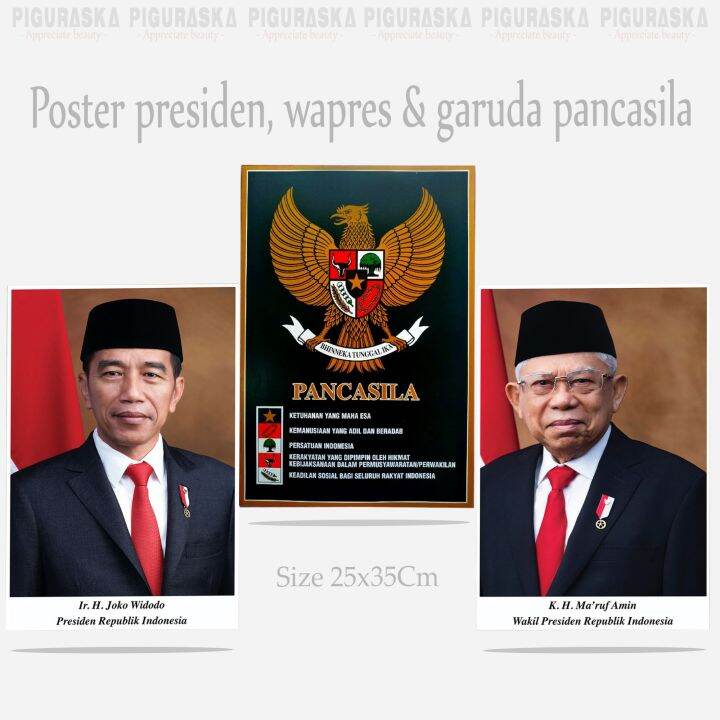 Foto Poster Garuda Presiden Wakil 2019 - 2024 25x35Cm Ir H. Joko Widodo ...