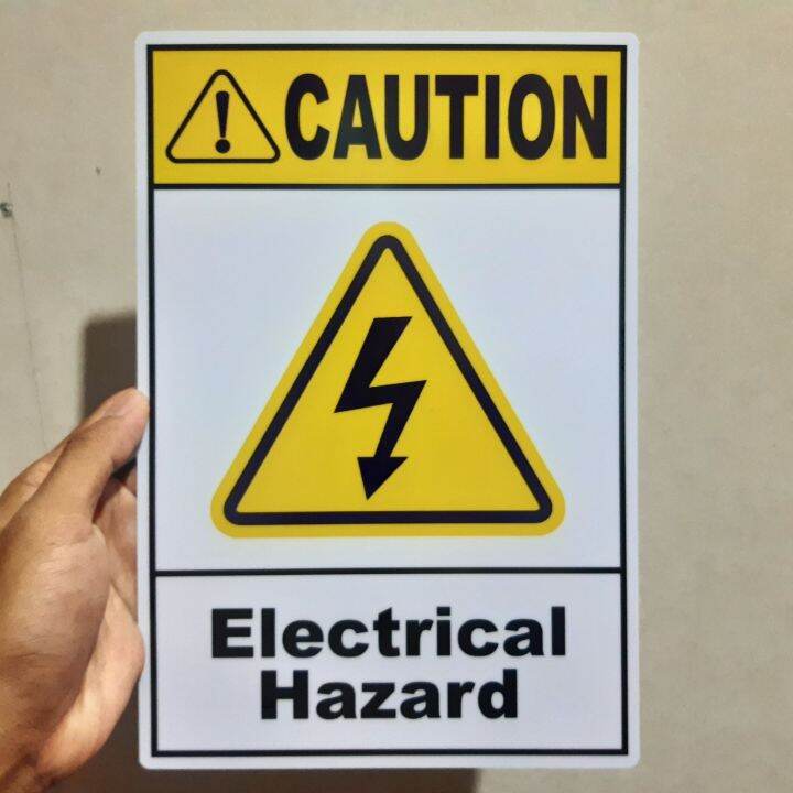 CAUTION ELECTRICAL HAZARD SIGNAGE PVC TYPE WATERPROOF AND NON-FADING ...