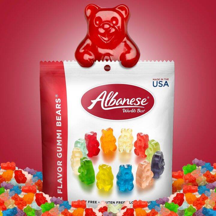 ⚡️⚡️พร้อมส่ง สินค้านำเข้า แท้💯 ‼️ Albanese gummy bears 100g. เยลลี่หมี