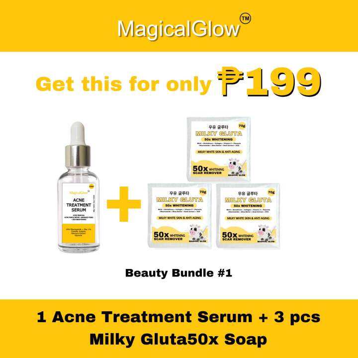 1 Acne Treatment Serum 3 Milky Gluta 50x Soap Acne Pimple Prone and All