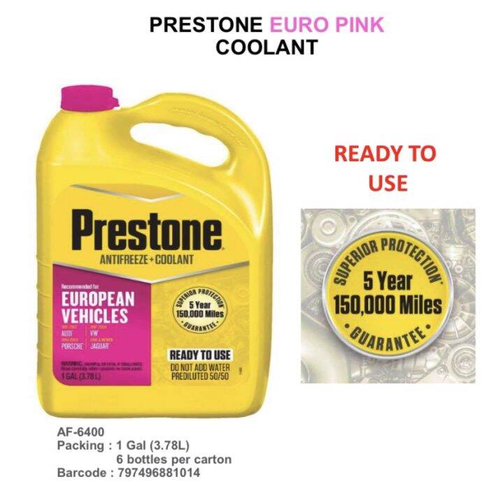 PRESTONE EURO PINK COOLANT AF6400 1Gal MADE IN USA Lazada