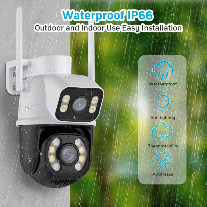 NICELECT 8MP 4K WIFI IP Camera Outdoor Dual Lens PTZ Surveillance ...