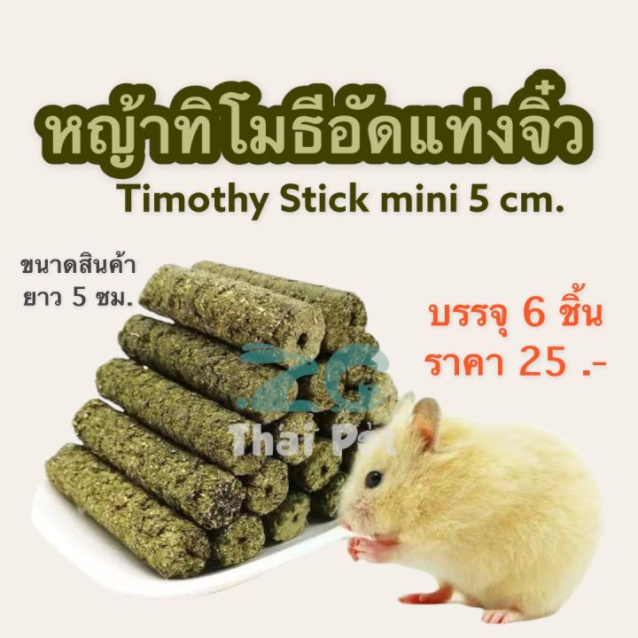 หญ้าทิโมธีอัดแท่งจิ๋ว-timothy-sticks-หญ้ากระต่ายอัดแท่งจิ๋ว-ขนมลับฟันสัตว์ฟันแทะ-บรรจุ-6-ชิ้น