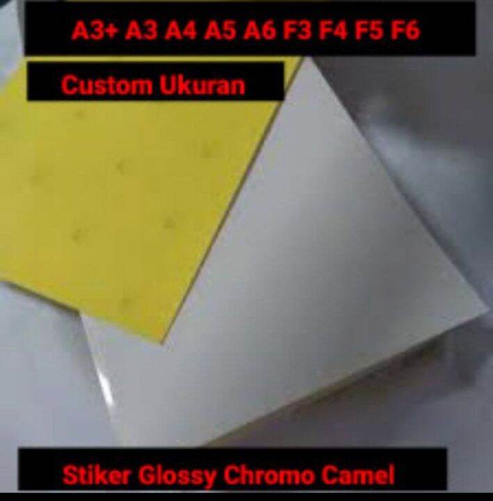 Stiker Glossy Chromo Camel A3 A4 A5 A6 F3 F4 F5 F6 Custom Ukuran