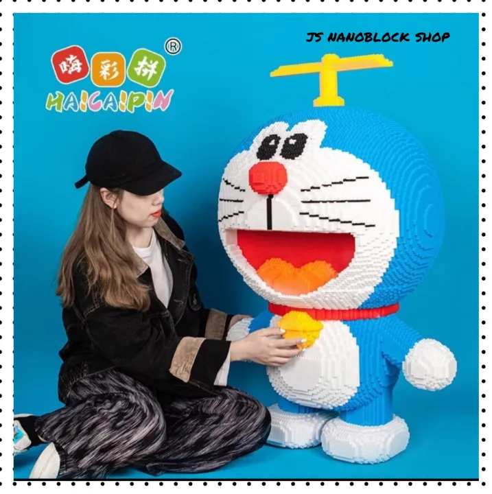 现货 Readystocks Connection 100cm Doraemon Blocks Toys 超大号100cm哆啦a梦小叮当猫蓝胖子礼物嗨彩拼成人高难度拼插装积木玩具 Lazada