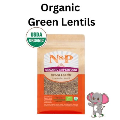 Organic Green Lentils Beans dhal  ถั่วเลนทิลเขียว ออร์แกนิค ดาล N&amp;P 1000g ,300g