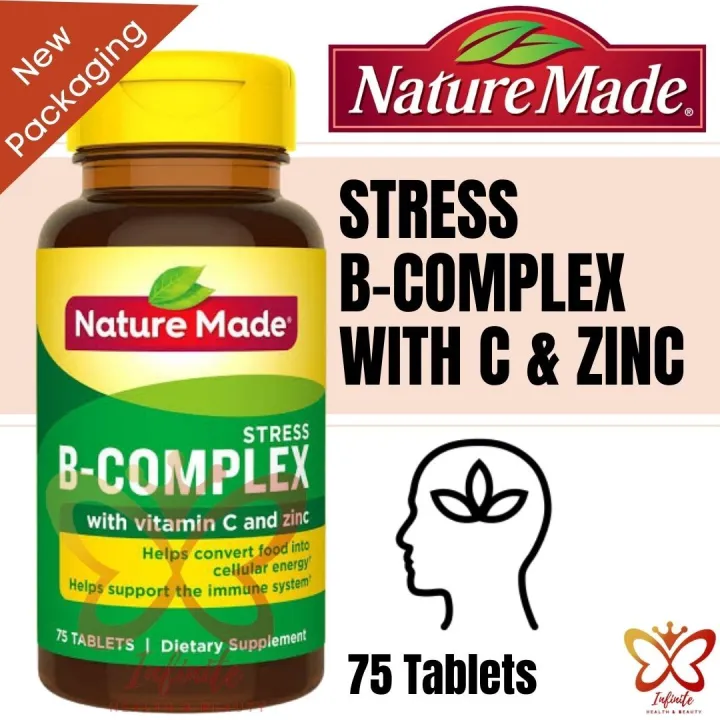 NATURE MADE STRESS B-COMPLEX WITH C AND ZINC 75 TABLETS 100% AUTHENTIC ...