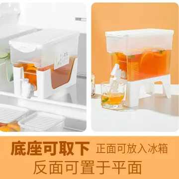 Water Pitcher Household Juice Tank Drinks with Faucet Tea Barrel Glass  NIUBI Barrel Refrigerator Cold Water Bottle