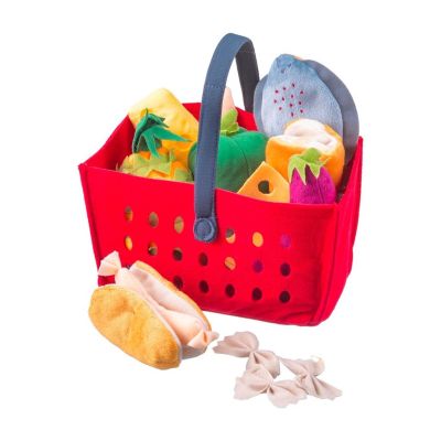 IKEA​ LATSAS ลวทซอส ชุดของเล่นตะกร้าช็อปปิ้ง​  ผักและผลไม้ผ้า ของเล่นอาหาร ผักของเล่น 12​ ชิ้น​