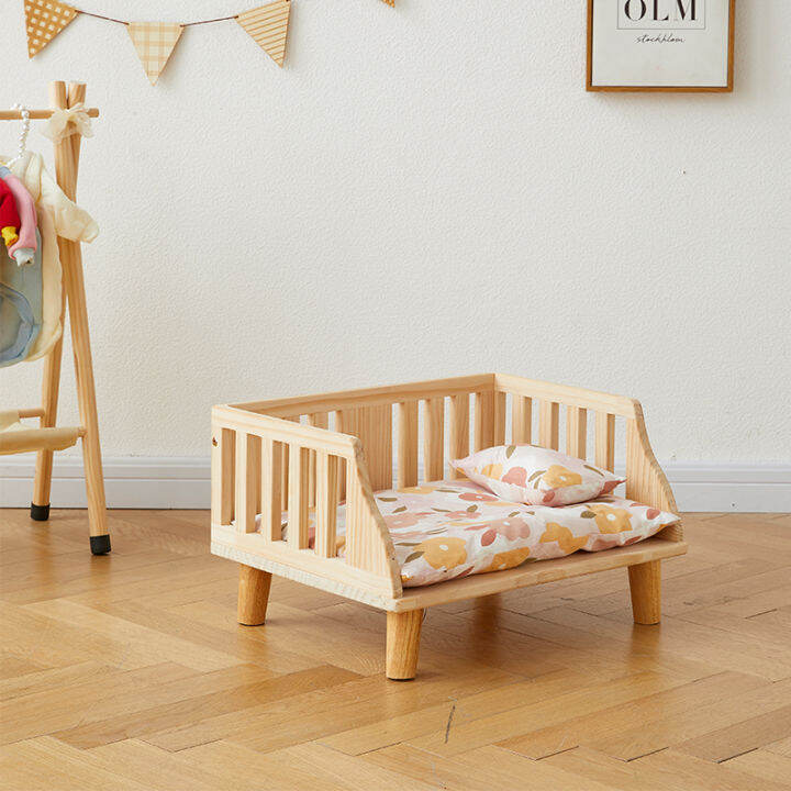 Dog Bed All Year Round Neutral Kennel Pet Bed Solid Wood Fence Bed