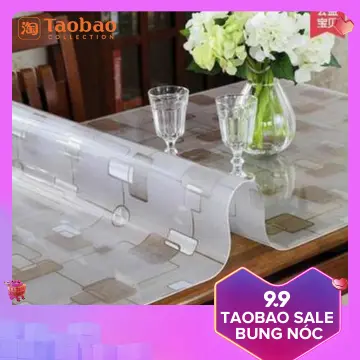 Miếng kính trải bàn nhựa PVC trong suốt loại mềm dẻo, chống thấm [ dày 1,5  mm] | Shopee Việt Nam