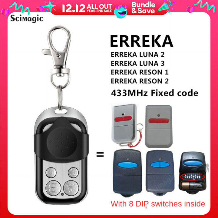 Garage Control ERREKA LUNA Remote Control 433.92MHz Fixed Code ERREKA RESON Gate Opener Handheld