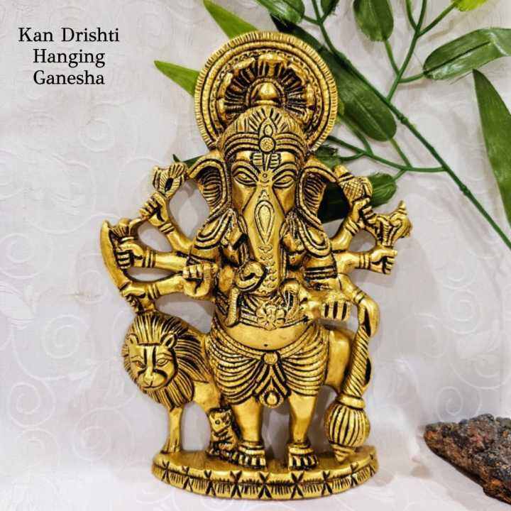 Kan Drishti / Dristi Hanging Ganesha Brass Statue Wall Hanging