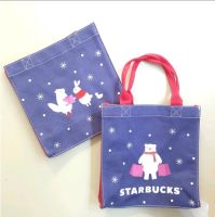 (ของแท้)(ส่งฟรี) กระเป๋า Starbucks Christmas Tote 2021 ของแท้ 100% สินค้าหายาก