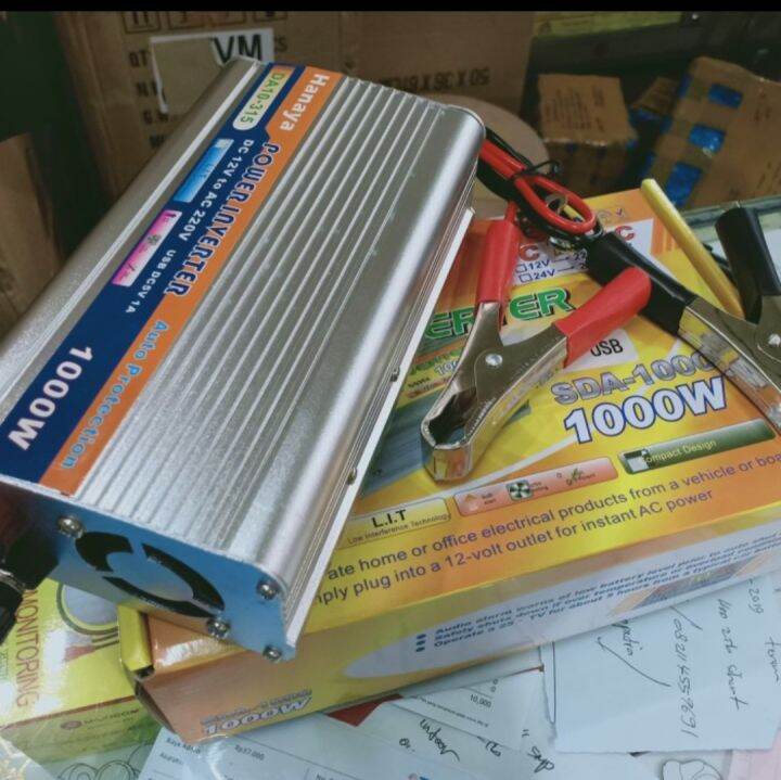 Power Inverter 1000 Watt 1000watt 1000w DC 12V Ke AC Perubah Arus ...