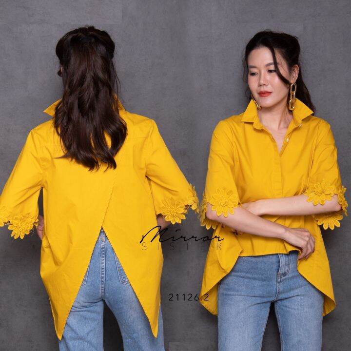 mirrorsister-21126-2-เสื้อเชิ้ตดีเทลถูกใจ-เสื้อคอปก-เสื้อทำงาน-เสื้อสีสดใส-เสื้อใส่สบาย-เสื้อออกงาน-เสื้อไปเที่ยว