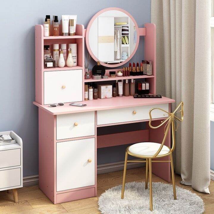 Pink Dressing Table 80cm Long Bedroom Simple Dressing Table Small