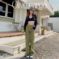 Olive cargo | กางเกงคาร์โก้ กางเกงคาร์โก้ผู้หญิง กางเกงยีนส์ กางเกงยีนส์ผู้หญิง กางเกงยีนส์เอวสูง