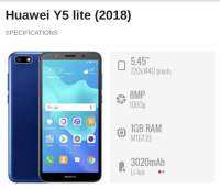 Huawei Y5 lite  1/16GB Andriod 8 หน้าจอ 5.45” แบตเตอรี่ 3020 เครื่องสวย เครื่องศูนย์แท้ รับประกันร้าน 2 เดือน