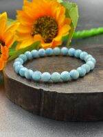 Larimar beaded bracelet 6MM