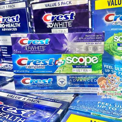 [มีขายส่ง] พร้อมส่ง🇺🇸 ยาสีฟันอเมริกา CREST COMPLETE SCOPE OUTLAST ULTRA, Prohealth Advanced , Crest 3D White