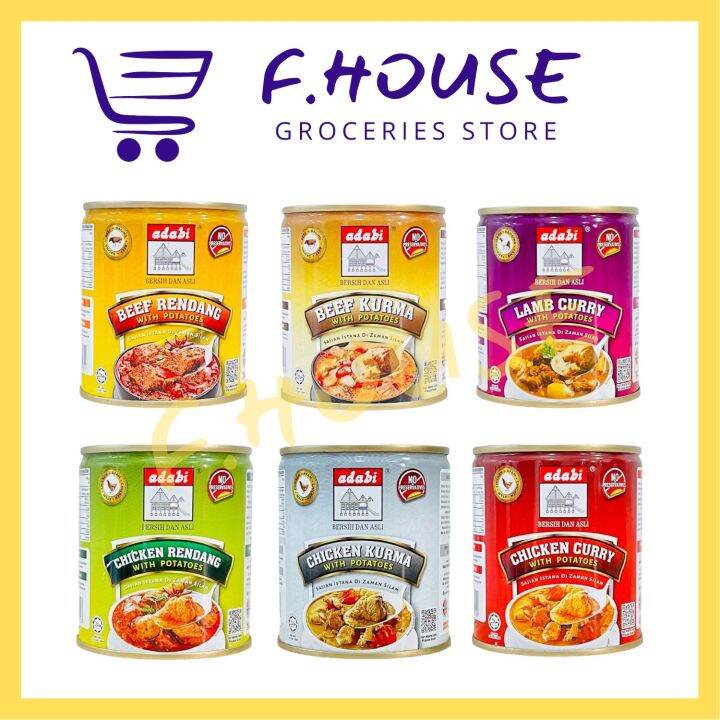 ADABI Canned Beef Kurma / Lamb Curry / Beef Rendang / Chicken Kurma