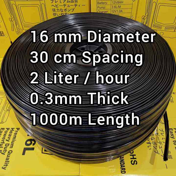 Drip Irrigation Hose Tape 16mm x 30cm or 20cm spacing Drip Irrigation