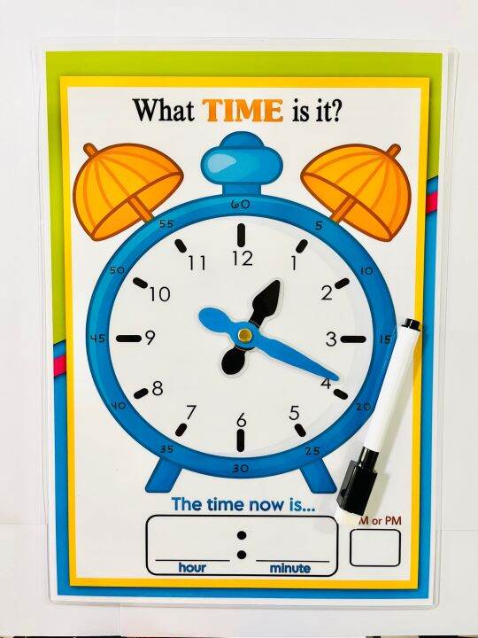 CLOCK Telling time with movable hands Laminated A4 size with free