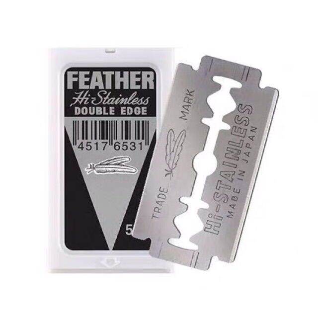 feather-ใบมีดโกนสแตนเลส-ตราขนนก-2คม-100ใบมีด