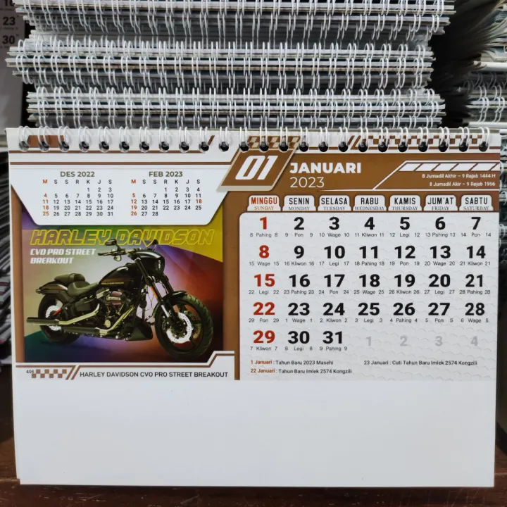 kalender meja stdr gbr motor | Lazada Indonesia