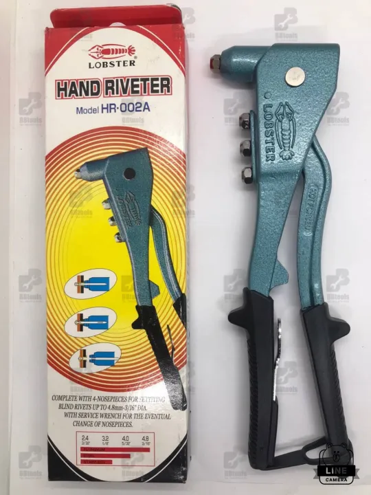 คีมย้ำรีเวท ตรากุ้ง LOBSTER พร้อมหัว 4 ขนาด Hand Riveter รุ่น LOBSTER