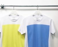 bank’s Square Yellow and Blue T-Shirt Cotton USA เสื้อยืดขาวลายพื้นสีเหลือง สีฟ้า เสื้อยืดคอกลม เสื้อยืดคุณภาพดี