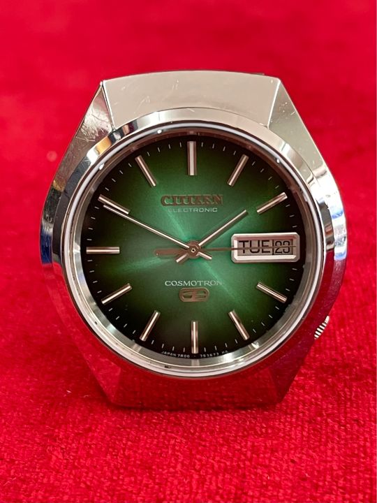 citizen-cosmotron-8-jewels-ระบบelectronic-ตัวเรือนสแตนเลส-นาฬิกาผู้ชาย-นาฬิกามือสองของแท้