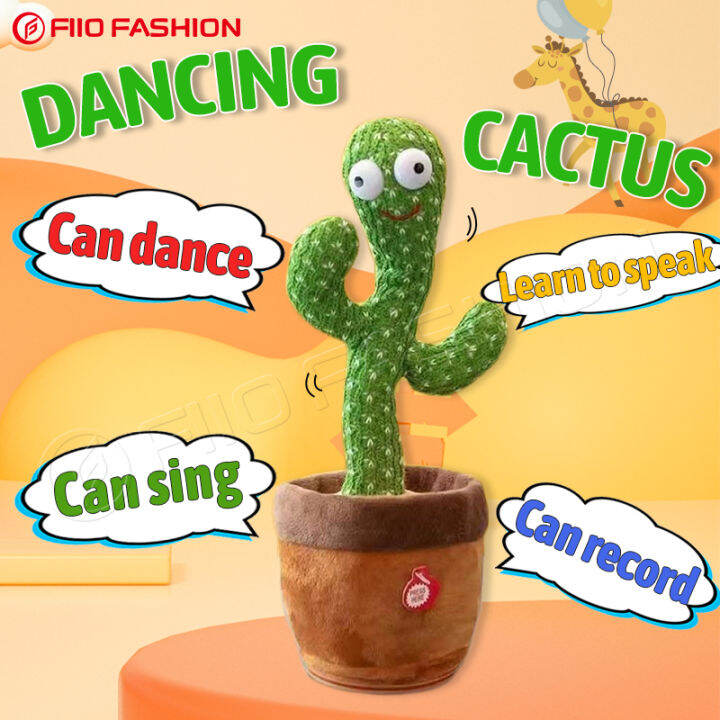 Tiktok Dancing cactus toy Rechargeable with 120 Songs Dancing Talking
