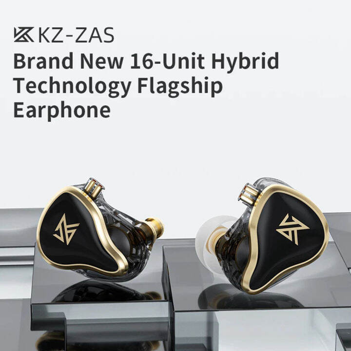 KZ ZAS Wired Music Headset Dual Dynamic 7BA+1DD Hybrid In Ear Headphone