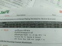 Haco TB125/12 เทอร์มินัลบาร์สำหรับเป็นกลางและกราวด์ พร้อมสกรูขนาด 12×8 มม. ยาว 1 ม. Nickel Plating Terminal For Neutral And Ground 12×8 mm. Length 1 m .