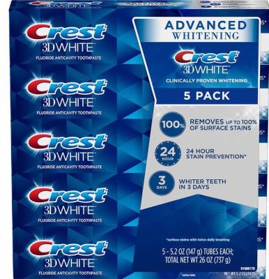 Exp.2025 Crest 3D White advanced whitening 5.2 OZ (147 g) 1 Pack ยาสีฟันนำเข้าจากอเมริกา